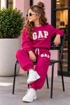 Kız Çocuk Süzene Nakışlı Bisiklet Yaka Sweatshirt ve Lastikli Paça Eşofman Altı Takım