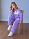 Kız Çocuk Süzene Nakışlı Rahat Kalıp Sweatshirt Pantolon 2’li Takım