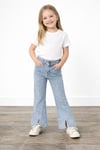 Kız Çocuk Trend Model Yırtmaçlı Açık Mavi Kot Pantolon