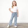 Kız Çocuk Trend Model Yırtmaçlı Açık Mavi Kot Pantolon