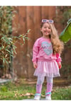 Yigit Butik Barbie Baskılı Tüllü Sweat Elbise