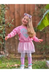 Yigit Butik Barbie Baskılı Tüllü Sweat Elbise