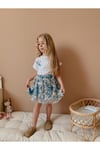 Yigit Butik Çiçek Desenli Etekli Kız Çocuk Alt Üst Takım