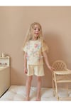 Yigit Butik Çiçek İşlemeli Şortlu Kız Çocuk Takım