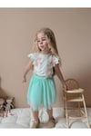 Yigit Butik Çiçekli Tül Etekli Kız Çocuk Takım