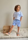 Yigit Butik Çizgili Şortlu Erkek Çocuk Takım