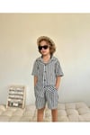 Yigit Butik Çizgili Şortlu Erkek Çocuk Takım