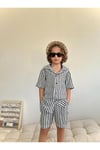 Yigit Butik Çizgili Şortlu Erkek Çocuk Takım