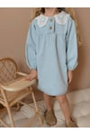 Yigit Butik Dantel Yaka Denim Elbise
