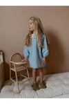 Yigit Butik Dantel Yaka Denim Elbise