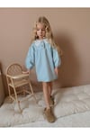 Yigit Butik Dantel Yaka Denim Elbise