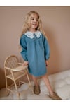 Yigit Butik Dantel Yaka Denim Elbise