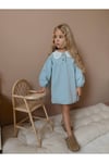 Yigit Butik Dantel Yaka Denim Elbise