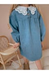 Yigit Butik Dantel Yaka Denim Elbise