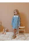 Yigit Butik Dantel Yaka Kız Çocuk Denim Elbise