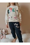 Yigit Butik Kedi Baskılı Kız Çocuk Takım