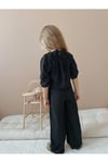 Yigit Butik Keten Kumaş İspanyol Paça Kız Çocuk Takım