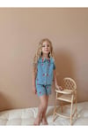 Yigit Butik Kiraz Desenli Kız Çocuk Denim Takım