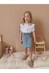 Yigit Butik Kot Etekli Gömlekli Kız Çocuk Takım