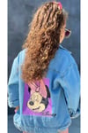 Yiğit Butik Minnie Mouse Baskılı Kot Ceket