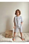 Yigit Butik Poplin Kumaş Erkek Çocuk Şortlu Takım