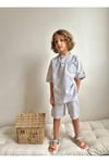 Yigit Butik Poplin Kumaş Erkek Çocuk Şortlu Takım