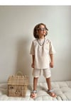 Yigit Butik Poplin Kumaş Erkek Çocuk Şortlu Takım