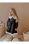 Yigit Butik Poplin Kumaş Gömlek Yaka Kız Çocuk Elbise