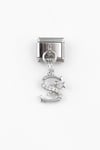 Astronot Figürlü Zirkon Taşlı Paslanmaz Çelik S Harf Italyan Charm Bileklik Kişiselleştirme Eki Link
