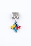 Puzzle Figürlü Paslanmaz Çelik İtalyan Charm Bileklik Kişiselleştirme Eki Link