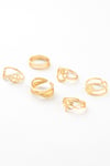Yaprak Yonca Sonsuzluk Figürlü 6'lı Paslanmaz Çelik Boyu Ayarlanabilir Kombin Yüzük Seti