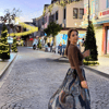Kadın Desenli Şifon Etek
