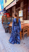 kadın ithal ipek takım(üst kelebek kol)alt(pantolon etek)lacivert