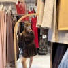 Kahve Dantel Drape Detaylı Elbise