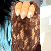 Kahve Dantel Drape Detaylı Elbise