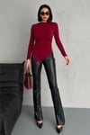 Asimetrik Drape Kadın Body-Bluz -065