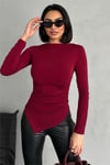 Asimetrik Drape Kadın Body-Bluz -065