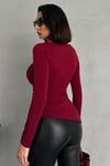 Asimetrik Drape Kadın Body-Bluz -065