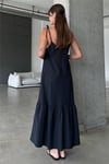 Askılı Poplin Kumaş Plaj Elbisesi Midi Boy - 787
