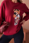 Ayıcıklı Sweatshirt - Bisiklet Yaka 3 İplik 333