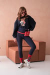 Ayıcıklı Sweatshirt Bisiklet Yaka Crop Kesim 3 İplik Şardonsuz  222