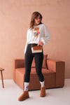 Ayıcıklı Sweatshirt Bisiklet Yaka Crop Kesim 3 İplik Şardonsuz  222