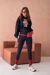 Ayıcıklı Sweatshirt Bisiklet Yaka Crop Kesim 3 İplik Şardonsuz  222