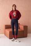 Ayıcıklı Sweatshirt Bisiklet Yaka Crop Kesim 3 İplik Şardonsuz  222