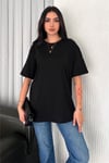 Bisiklet Yaka Oversize T-Shirt Kısa Kol %100 Pamuk 30/1 Penye 399-O