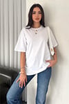 Bisiklet Yaka Oversize T-Shirt Kısa Kol %100 Pamuk 30/1 Penye 399-O