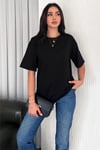 Bisiklet Yaka Oversize T-Shirt Kısa Kol %100 Pamuk 30/1 Penye 399-O