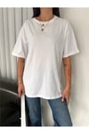Bisiklet Yaka Oversize T-Shirt Kısa Kol %100 Pamuk 30/1 Penye 399-O