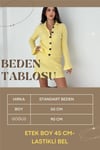 Fitilli Örgü Takım: Triko Hırka & Mini Etek İkili Set 8009