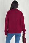 Kadın Triko Bisiklet Yaka Oversize Triko Kazak 110